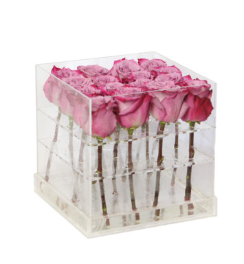 Roses in Clear Square Acrylic